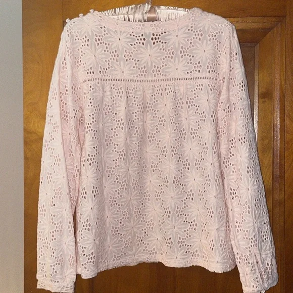 L’affaire peach eyelet cotton top; medium - Picture 6 of 9